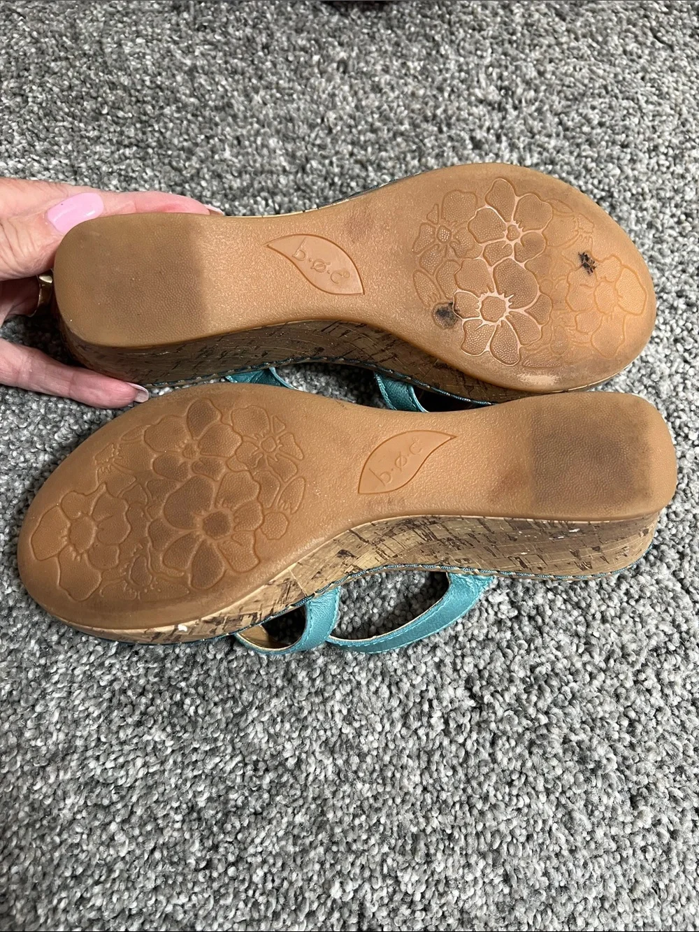 b.o.c. Teal Floral Slip-On Sandals for Women - Picture 5 of 5